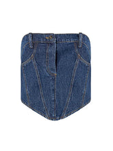 Denim Corset Crop Top